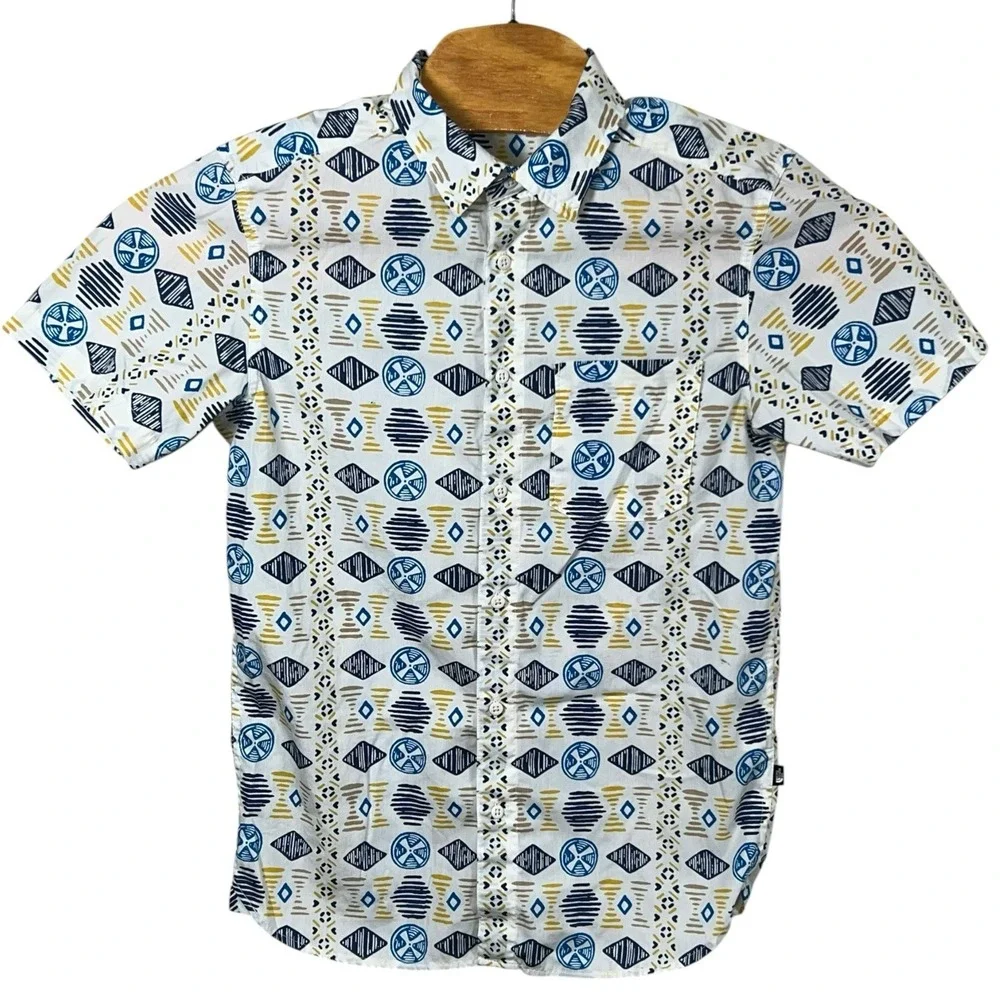The North Face Mens‎ Small Baytrail Pattern Short Sleeve Button Up Shirt